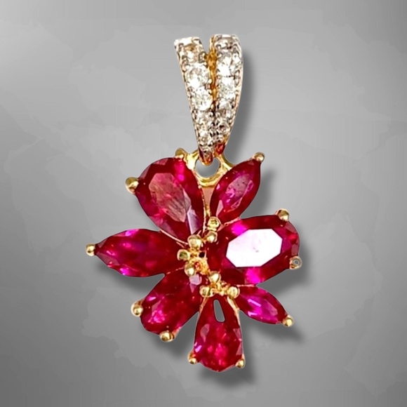 Pendant 925 sterling silver flower - Picture 1 of 6